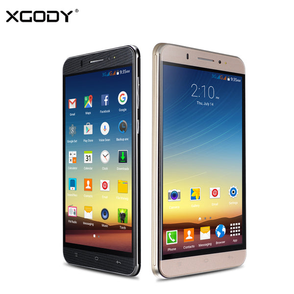XGODY Y20 6.0 Inch 3G Smartphone Android 5.1 MTK6580 Quad Core 1GB RAM 8GB ROM 5MP Dual SIM Unlocked Cell Phones GPS Telefon