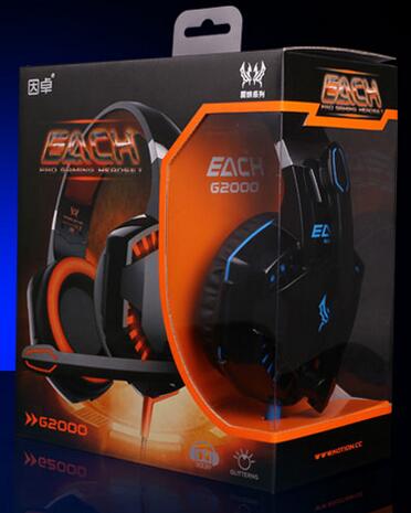 EACH G2000 Pro Game Gaming Headset 3.5mm LED Stereo PC Headphone Microphone Stereo Bass LED Light