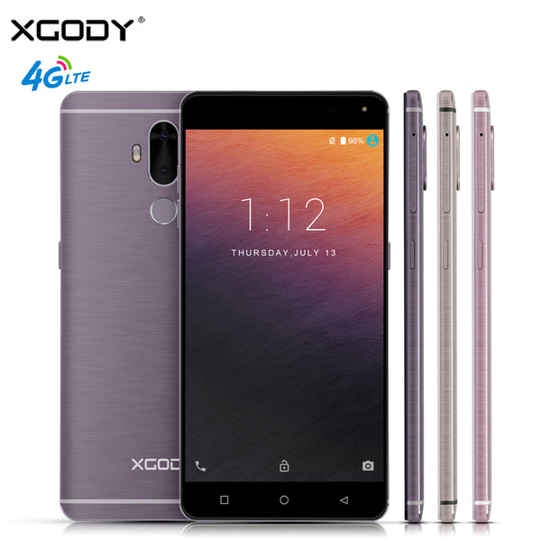 XGODY Y19 6.0 Inch Smartphone Android 7.0 4G LTE Fingerprint 2+16GB Quad Core 2900mAh 13MP GPS WiFi Dual SIM Cell Phones Celular