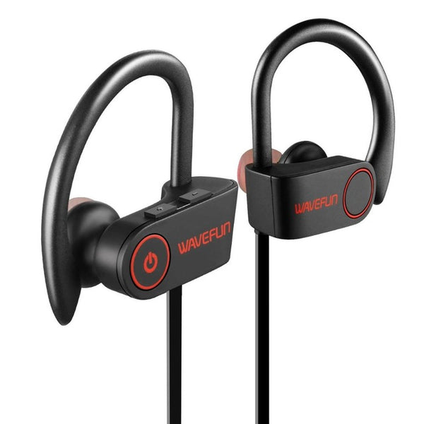 Wavefun bluetooth headphones IPX7 waterproof wireless headphone sports bass bluetooth earphone with mic for phone iPhone xiaomi