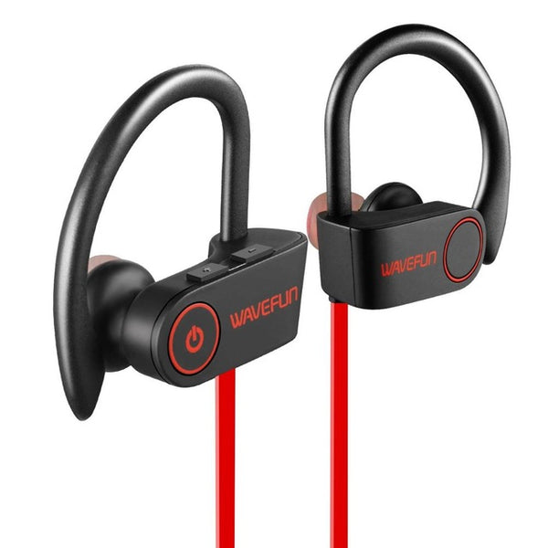 Wavefun bluetooth headphones IPX7 waterproof wireless headphone sports bass bluetooth earphone with mic for phone iPhone xiaomi