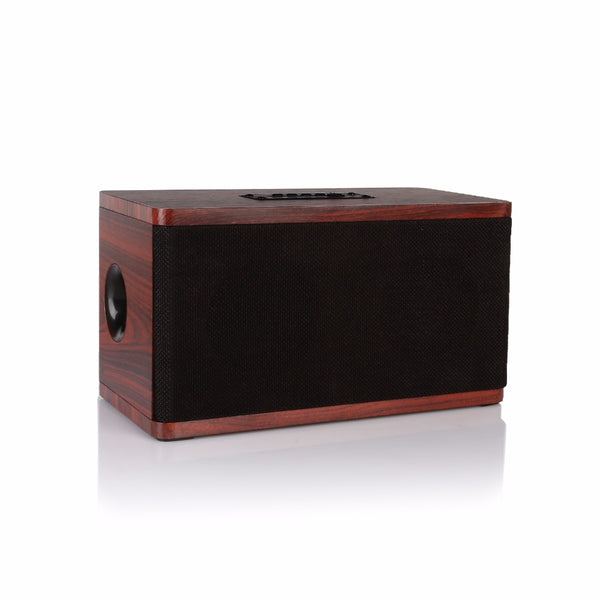 Wireless Bluetooth 4.0 Wooden Speaker FM Radio 10W Dual Loudspeaker Shock Bass Hi-Fi Sound Stereo Wood Cloth support