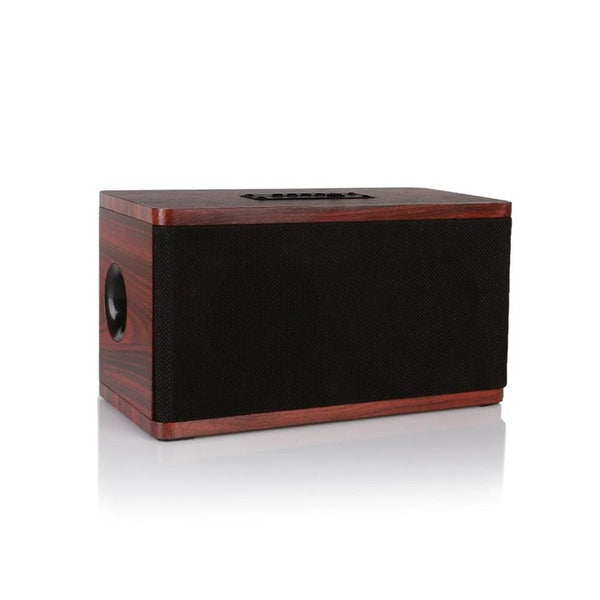 Wireless Bluetooth 4.0 Wooden Speaker FM Radio 10W Dual Loudspeaker Shock Bass Hi-Fi Sound Stereo Wood Cloth support
