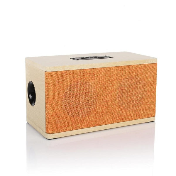 Wireless Bluetooth 4.0 Wooden Speaker FM Radio 10W Dual Loudspeaker Shock Bass Hi-Fi Sound Stereo Wood Cloth support