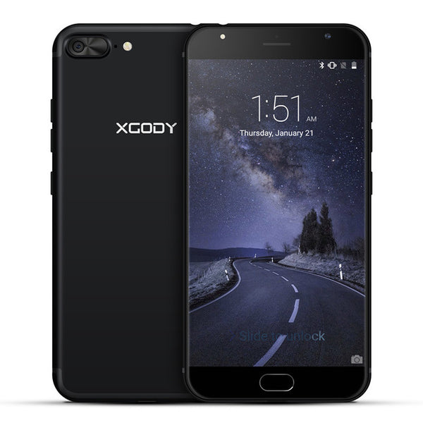 XGODY D11 5.5" 3G Smartphone Android 5.1 MTK6580 Quad Core 1GB RAM 16GB ROM 1280*720 HD 8MP Dual SIM Mobile Cell Phones GPS WiFi