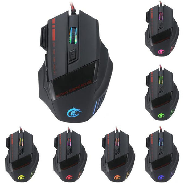3200 DPI 7D LED Optical USB Wired PRO Game Mouse For PC Laptop Gaming